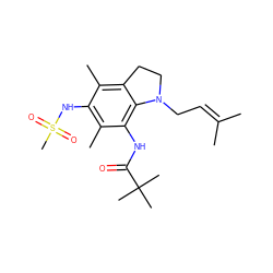 CC(C)=CCN1CCc2c(C)c(NS(C)(=O)=O)c(C)c(NC(=O)C(C)(C)C)c21 ZINC000003819887