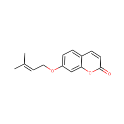 CC(C)=CCOc1ccc2ccc(=O)oc2c1 ZINC000000388776