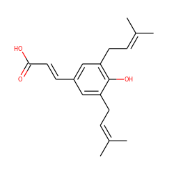 CC(C)=CCc1cc(/C=C/C(=O)O)cc(CC=C(C)C)c1O ZINC000000022210