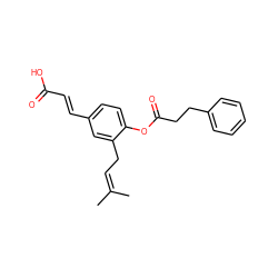 CC(C)=CCc1cc(/C=C/C(=O)O)ccc1OC(=O)CCc1ccccc1 ZINC000015148217