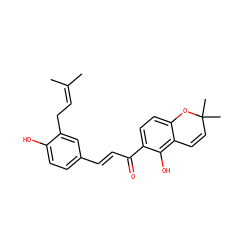 CC(C)=CCc1cc(/C=C/C(=O)c2ccc3c(c2O)C=CC(C)(C)O3)ccc1O ZINC000014637343
