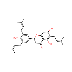 CC(C)=CCc1cc([C@@H]2CC(=O)c3c(cc(O)c(CC=C(C)C)c3O)O2)cc(CC=C(C)C)c1O ZINC000014821548