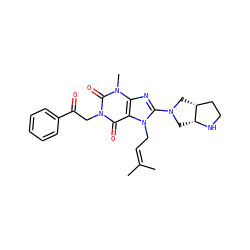 CC(C)=CCn1c(N2C[C@@H]3CCN[C@@H]3C2)nc2c1c(=O)n(CC(=O)c1ccccc1)c(=O)n2C ZINC000096273259
