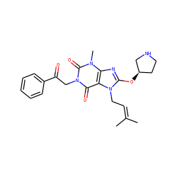 CC(C)=CCn1c(O[C@@H]2CCNC2)nc2c1c(=O)n(CC(=O)c1ccccc1)c(=O)n2C ZINC000034643456