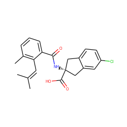 CC(C)=Cc1c(C)cccc1C(=O)N[C@]1(C(=O)O)Cc2ccc(Cl)cc2C1 ZINC000043202052