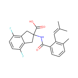 CC(C)=Cc1c(C)cccc1C(=O)NC1(C(=O)O)Cc2c(F)ccc(F)c2C1 ZINC000146885786