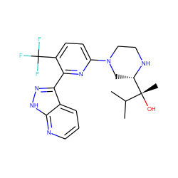 CC(C)[C@@](C)(O)[C@@H]1CN(c2ccc(C(F)(F)F)c(-c3n[nH]c4ncccc34)n2)CCN1 ZINC000095581175