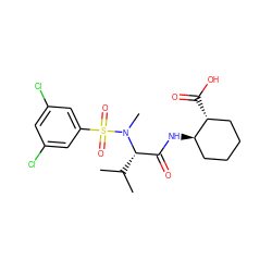 CC(C)[C@@H](C(=O)N[C@@H]1CCCC[C@H]1C(=O)O)N(C)S(=O)(=O)c1cc(Cl)cc(Cl)c1 ZINC000003941267