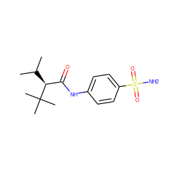 CC(C)[C@@H](C(=O)Nc1ccc(S(N)(=O)=O)cc1)C(C)(C)C ZINC000049036563