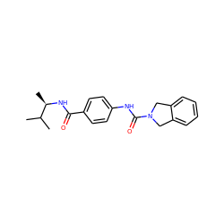 CC(C)[C@@H](C)NC(=O)c1ccc(NC(=O)N2Cc3ccccc3C2)cc1 ZINC000167490037