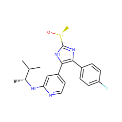 CC(C)[C@@H](C)Nc1cc(-c2[nH]c([S@+](C)[O-])nc2-c2ccc(F)cc2)ccn1 ZINC000071297016