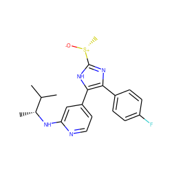 CC(C)[C@@H](C)Nc1cc(-c2[nH]c([S@@+](C)[O-])nc2-c2ccc(F)cc2)ccn1 ZINC000071297017