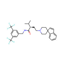 CC(C)[C@@H](CCN1CCC2(C=Cc3ccccc32)CC1)C(=O)NCc1cc(C(F)(F)F)cc(C(F)(F)F)c1 ZINC000029040065