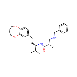 CC(C)[C@@H](CCc1ccc2c(c1)OCCCO2)NC(=O)[C@@H](C)CNCc1ccccc1 ZINC000114097554