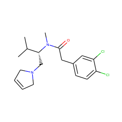 CC(C)[C@@H](CN1CC=CC1)N(C)C(=O)Cc1ccc(Cl)c(Cl)c1 ZINC000013816964