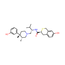 CC(C)[C@@H](CN1CC[C@@](C)(c2cccc(O)c2)[C@@H](C)C1)NC(=O)[C@@H]1Cc2ccc(O)cc2CS1 ZINC000034631870