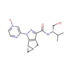 CC(C)[C@@H](CO)NC(=O)c1nn(-c2c[n+]([O-])ccn2)c2c1C[C@@H]1C[C@H]21 ZINC000141777666