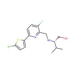 CC(C)[C@@H](CO)NCc1nc(-c2ccc(Cl)s2)ccc1F ZINC000216166882