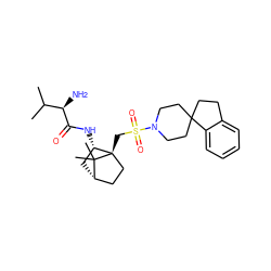 CC(C)[C@@H](N)C(=O)N[C@H]1C[C@H]2CC[C@]1(CS(=O)(=O)N1CCC3(CCc4ccccc43)CC1)C2(C)C ZINC000027322491