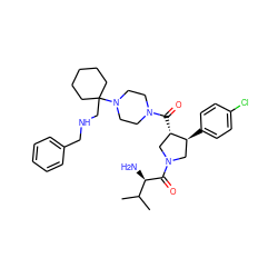 CC(C)[C@@H](N)C(=O)N1C[C@H](c2ccc(Cl)cc2)[C@@H](C(=O)N2CCN(C3(CNCc4ccccc4)CCCCC3)CC2)C1 ZINC000028953938