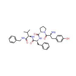 CC(C)[C@@H](NC(=O)[C@H](Cc1ccccc1)NC(=O)[C@@H]1CCCN1C(=O)[C@@H](N)Cc1ccc(O)cc1)C(=O)NCc1ccccc1 ZINC000049722651