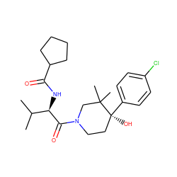 CC(C)[C@@H](NC(=O)C1CCCC1)C(=O)N1CC[C@](O)(c2ccc(Cl)cc2)C(C)(C)C1 ZINC000096272211