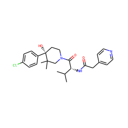 CC(C)[C@@H](NC(=O)Cc1ccncc1)C(=O)N1CC[C@](O)(c2ccc(Cl)cc2)C(C)(C)C1 ZINC000096272209