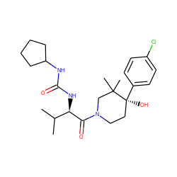 CC(C)[C@@H](NC(=O)NC1CCCC1)C(=O)N1CC[C@](O)(c2ccc(Cl)cc2)C(C)(C)C1 ZINC000118193736