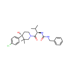 CC(C)[C@@H](NC(=O)NCc1ccccc1)C(=O)N1CC[C@](O)(c2ccc(Cl)cc2)C(C)(C)C1 ZINC000200484207