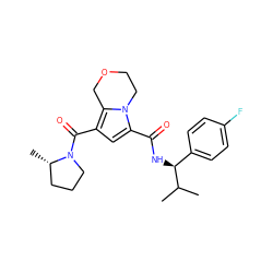 CC(C)[C@@H](NC(=O)c1cc(C(=O)N2CCC[C@@H]2C)c2n1CCOC2)c1ccc(F)cc1 ZINC000146145662