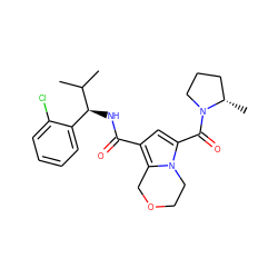 CC(C)[C@@H](NC(=O)c1cc(C(=O)N2CCC[C@@H]2C)n2c1COCC2)c1ccccc1Cl ZINC001772645861