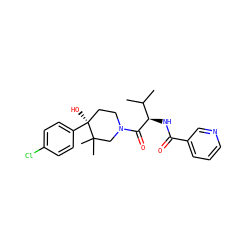 CC(C)[C@@H](NC(=O)c1cccnc1)C(=O)N1CC[C@](O)(c2ccc(Cl)cc2)C(C)(C)C1 ZINC000096272204