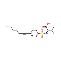 CC(C)[C@@H](NS(=O)(=O)c1ccc(C#CCCCCF)cc1)C(=O)O ZINC000028475965