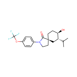 CC(C)[C@@H]1C[C@@]2(CC[C@H]1O)CCN(c1ccc(OC(F)(F)F)cc1)C2=O ZINC000169702034