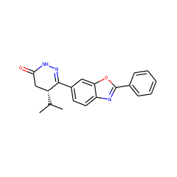 CC(C)[C@@H]1CC(=O)NN=C1c1ccc2nc(-c3ccccc3)oc2c1 ZINC000168450870