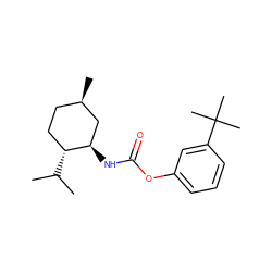 CC(C)[C@@H]1CC[C@@H](C)C[C@H]1NC(=O)Oc1cccc(C(C)(C)C)c1 ZINC000049112456