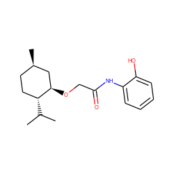 CC(C)[C@@H]1CC[C@@H](C)C[C@H]1OCC(=O)Nc1ccccc1O ZINC000095572162