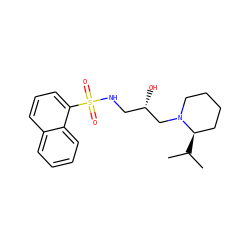 CC(C)[C@@H]1CCCCN1C[C@@H](O)CNS(=O)(=O)c1cccc2ccccc12 ZINC000028892067