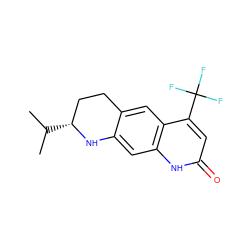 CC(C)[C@@H]1CCc2cc3c(C(F)(F)F)cc(=O)[nH]c3cc2N1 ZINC000013581062