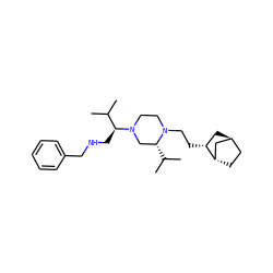 CC(C)[C@@H]1CN([C@@H](CNCc2ccccc2)C(C)C)CCN1CC[C@@H]1C[C@H]2CC[C@H]1C2 ZINC000253679014