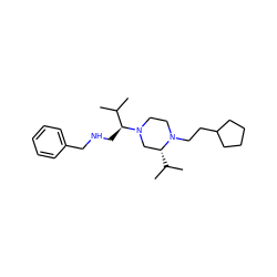 CC(C)[C@@H]1CN([C@@H](CNCc2ccccc2)C(C)C)CCN1CCC1CCCC1 ZINC000045286340