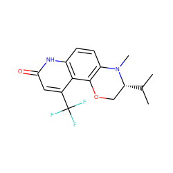 CC(C)[C@@H]1COc2c(ccc3[nH]c(=O)cc(C(F)(F)F)c23)N1C ZINC000028953793