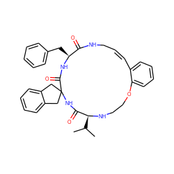 CC(C)[C@@H]1NCCOc2ccccc2/C=C\CNC(=O)[C@H](Cc2ccccc2)NC(=O)C2(Cc3ccccc3C2)NC1=O ZINC001772623156