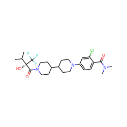 CC(C)[C@](O)(C(=O)N1CCC(C2CCN(c3ccc(C(=O)N(C)C)c(Cl)c3)CC2)CC1)C(F)(F)F ZINC000653831397