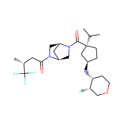 CC(C)[C@]1(C(=O)N2C[C@@H]3C[C@H]2CN3C(=O)C[C@@H](C)C(F)(F)F)CC[C@@H](N[C@@H]2CCOC[C@@H]2F)C1 ZINC000066073730