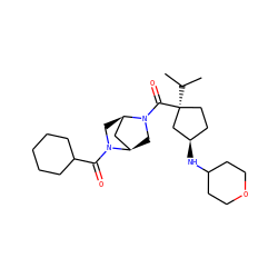 CC(C)[C@]1(C(=O)N2C[C@@H]3C[C@H]2CN3C(=O)C2CCCCC2)CC[C@@H](NC2CCOCC2)C1 ZINC000066113347