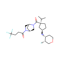 CC(C)[C@]1(C(=O)N2C[C@@H]3C[C@H]2CN3C(=O)CCC(F)(F)F)CC[C@@H](N[C@@H]2CCOC[C@@H]2F)C1 ZINC000066073734