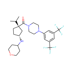 CC(C)[C@]1(C(=O)N2CCN(c3cc(C(F)(F)F)cc(C(F)(F)F)c3)CC2)CC[C@@H](NC2CCOCC2)C1 ZINC000066099951