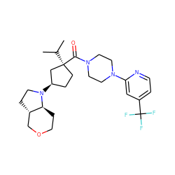 CC(C)[C@]1(C(=O)N2CCN(c3cc(C(F)(F)F)ccn3)CC2)CC[C@@H](N2CC[C@H]3COCC[C@@H]32)C1 ZINC000071295414