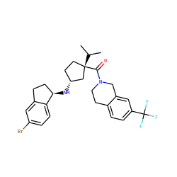 CC(C)[C@]1(C(=O)N2CCc3ccc(C(F)(F)F)cc3C2)CC[C@@H](N[C@@H]2CCc3cc(Br)ccc32)C1 ZINC000205421412